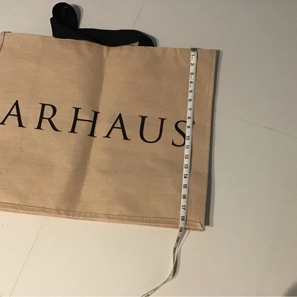 Arhaus Tan XLarge Tote Bag with Black Handles - Picture 4 of 5